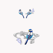 Flower and Bird Silver Set